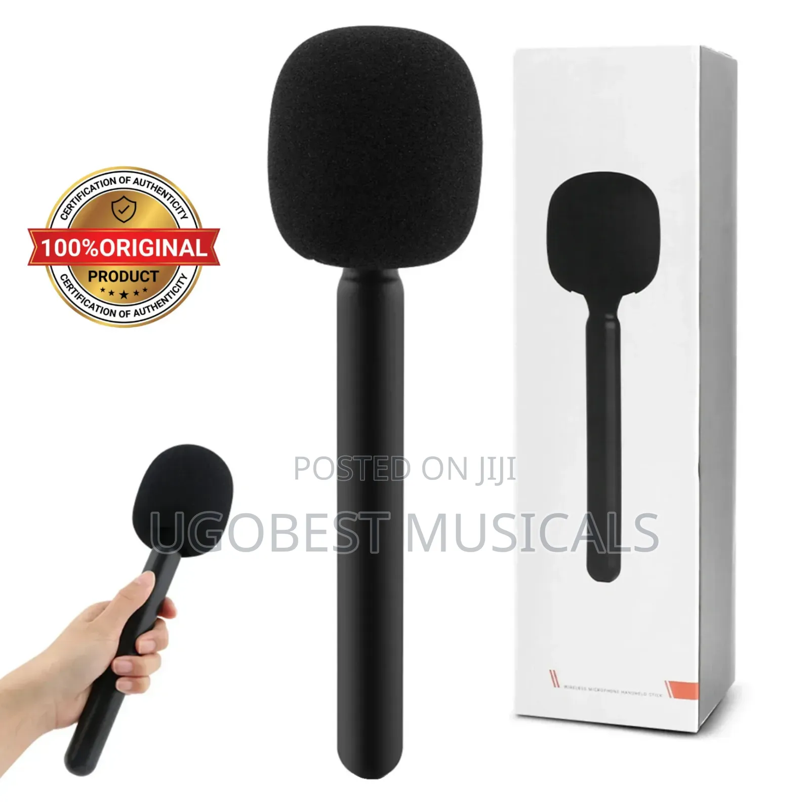Wireless Lapel Handheld Interview Stick With High-Density Foam Cover.