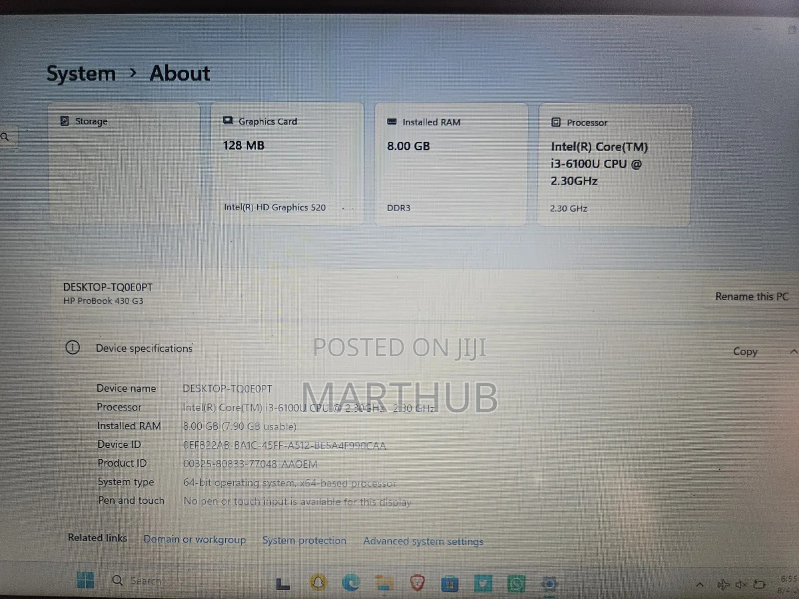 Laptop HP ProBook 430 G3 8GB Intel Core i3 HDD+SSD 320GB