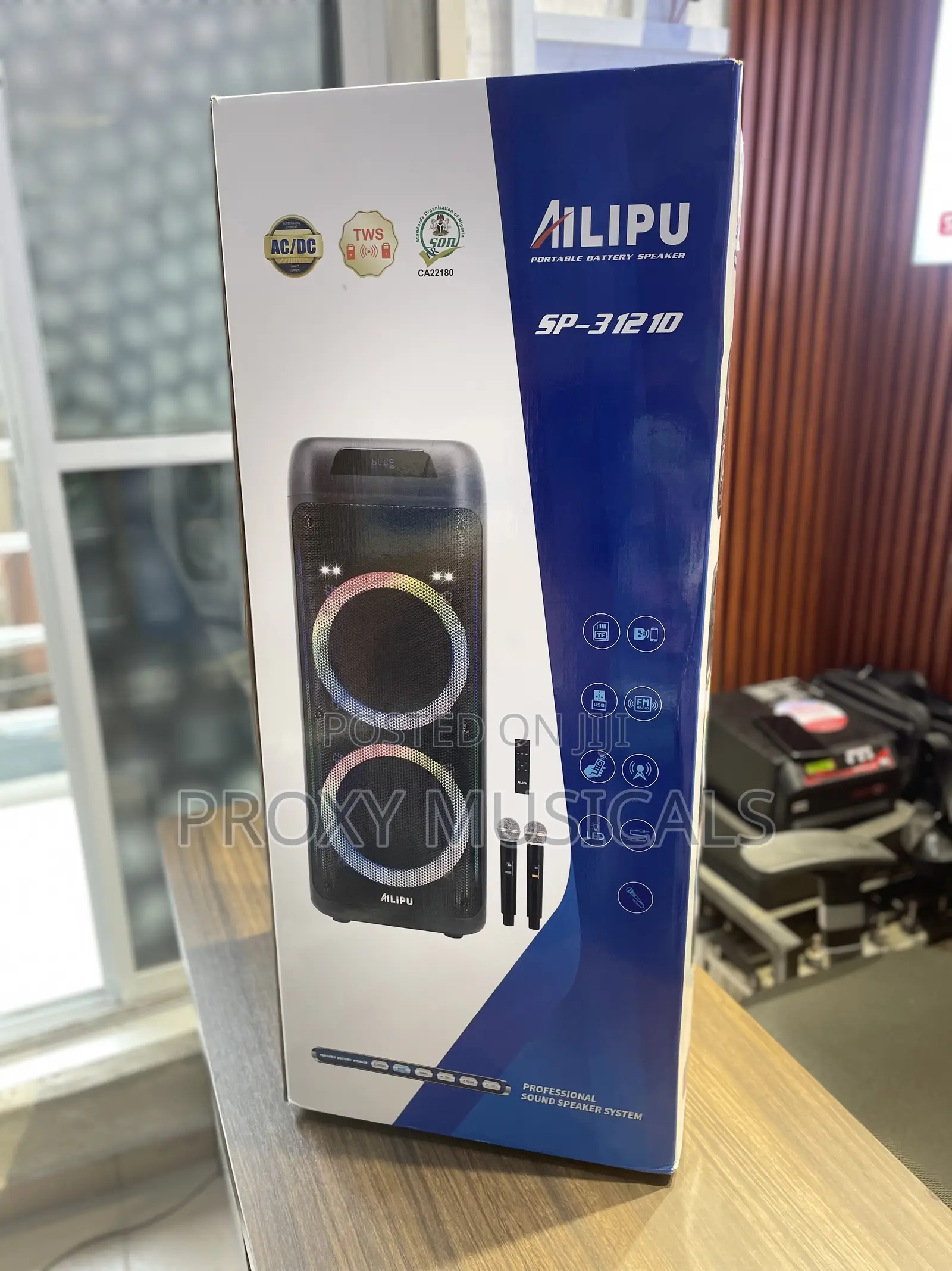 Ailipu Double 12inches Rechargeable Bluetooth Party Speaker With Mics