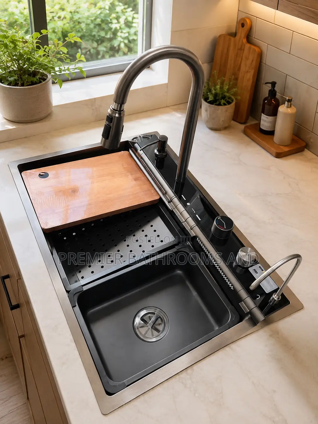7 Buttons Kitchen Sink Black