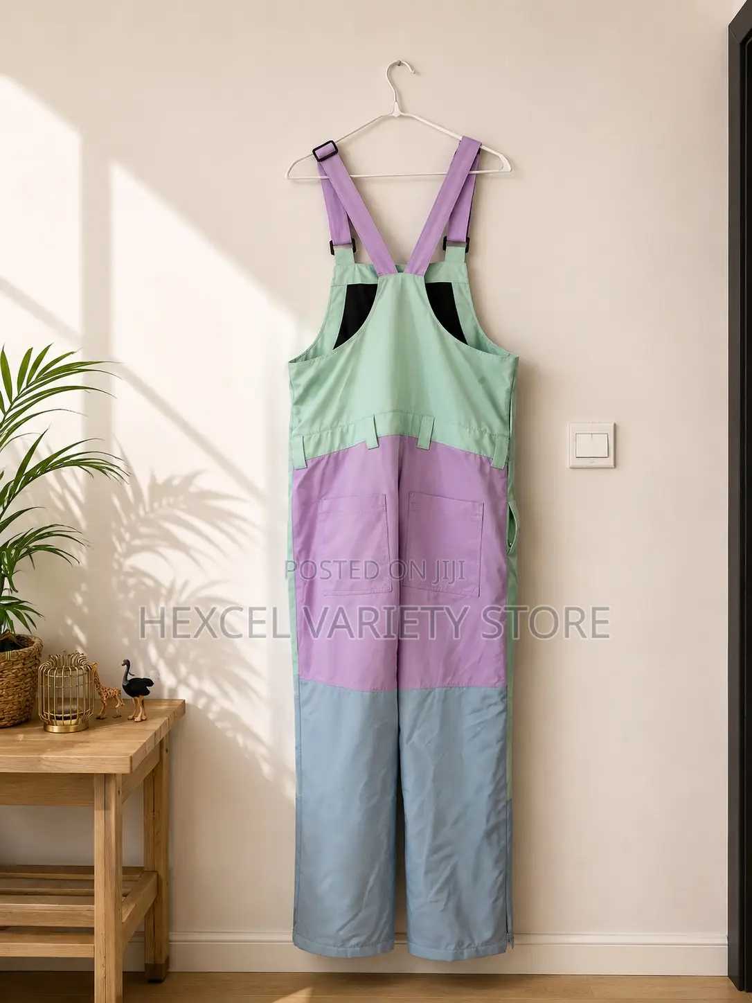 Color Block Snow Bib Overalls