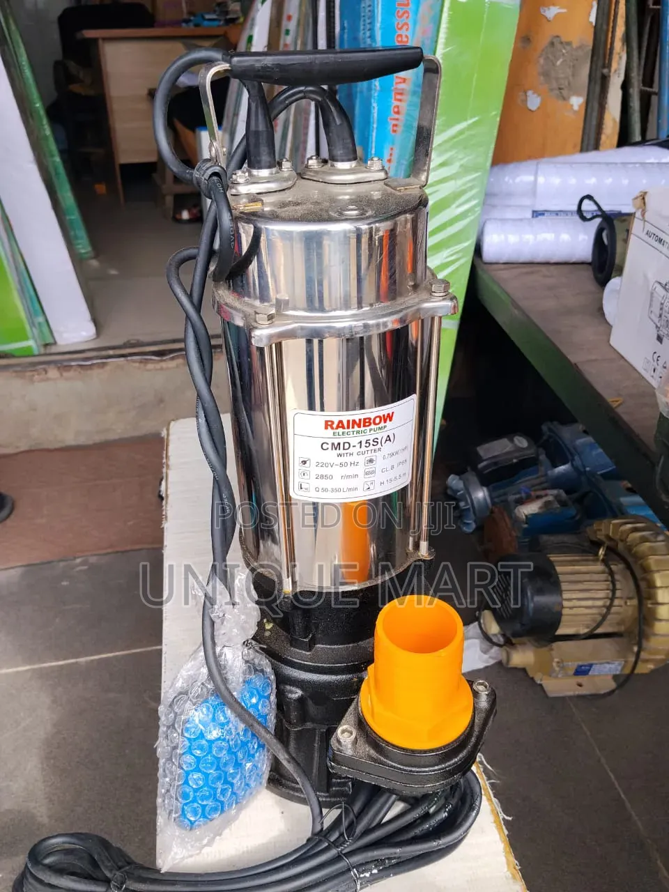 1.5Hp Sewage Submersible Pump With Grinder. 100% Copper