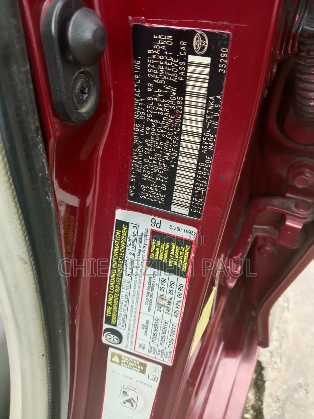 Toyota Camry 2012 Red