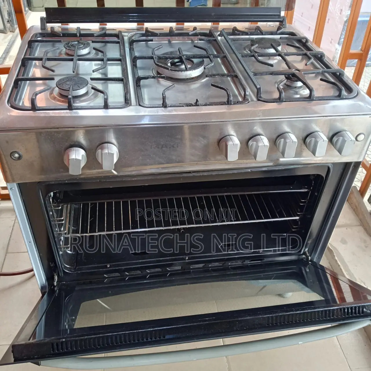 Maxi 60x90 5 Burner Gas Cooker With Oven Grill Solid Clean Uk Used