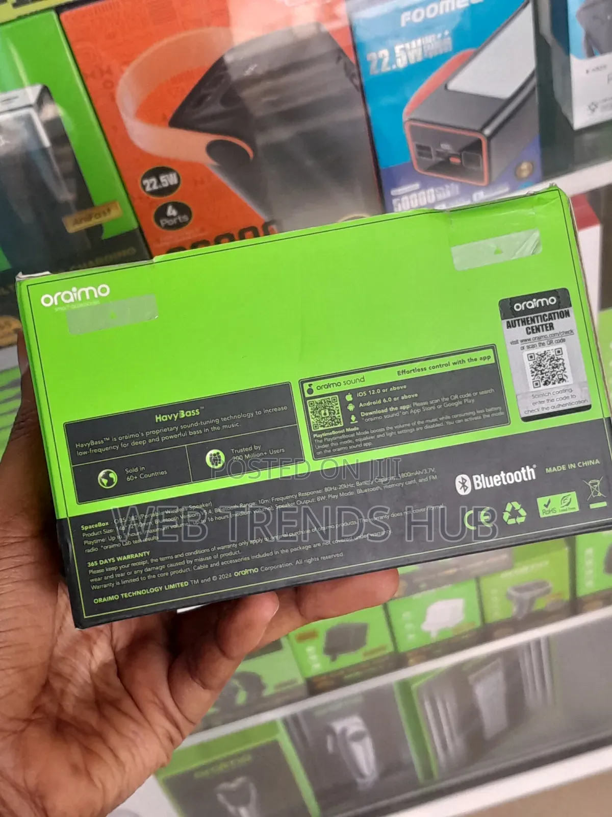 Oraimo SpaceBox OBS-382 Speaker - HavyBass, Light Show, 16H Playtime
