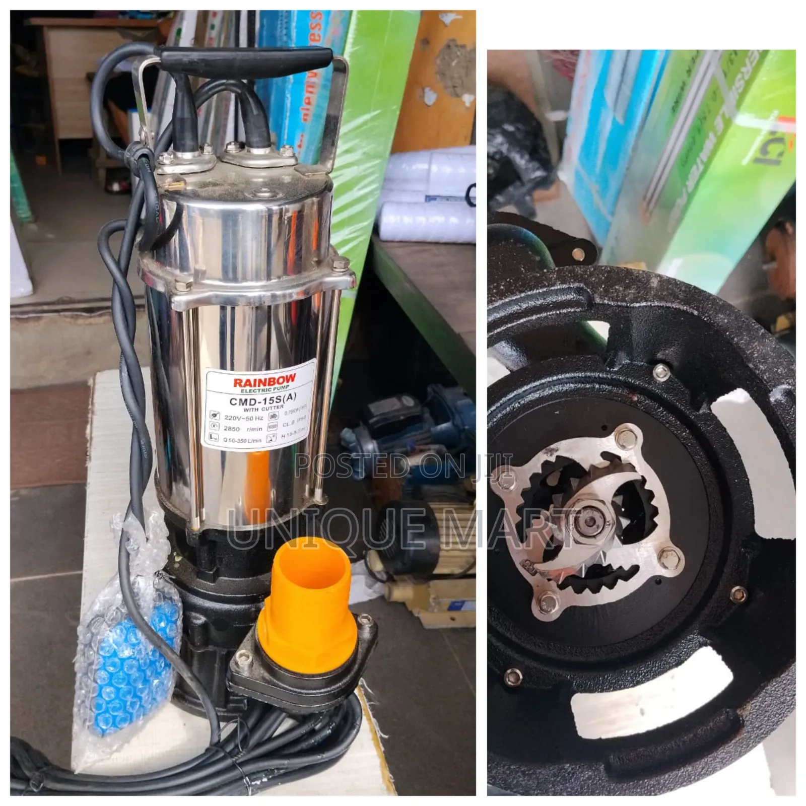 1.5Hp Sewage Submersible Pump With Grinder. 100% Copper
