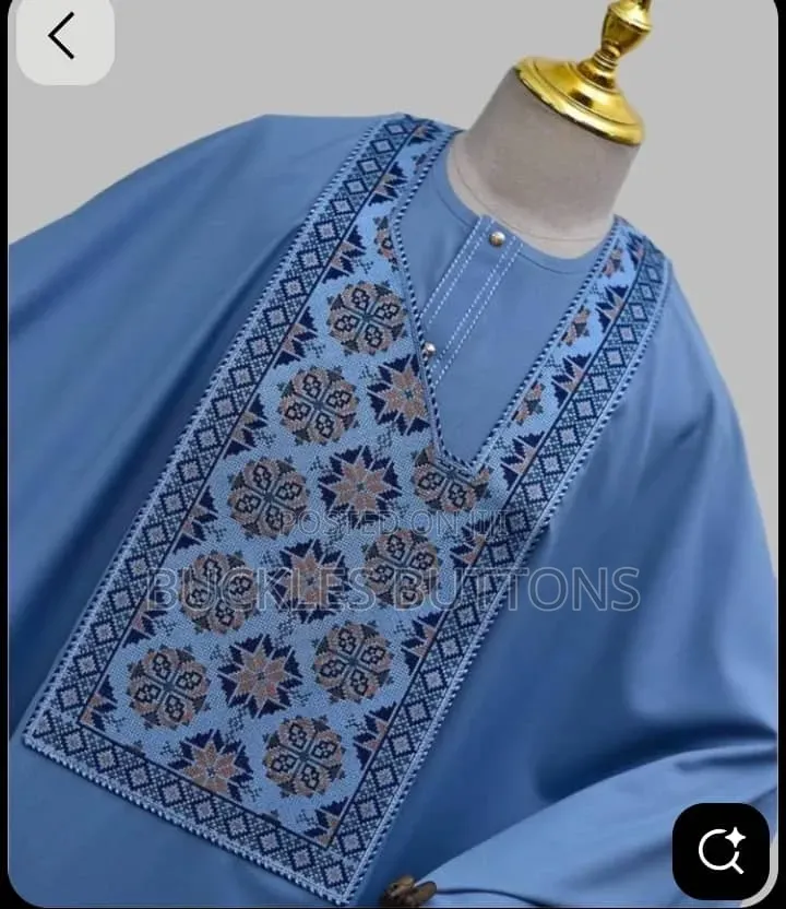 Blue Agbada Monogram Design
