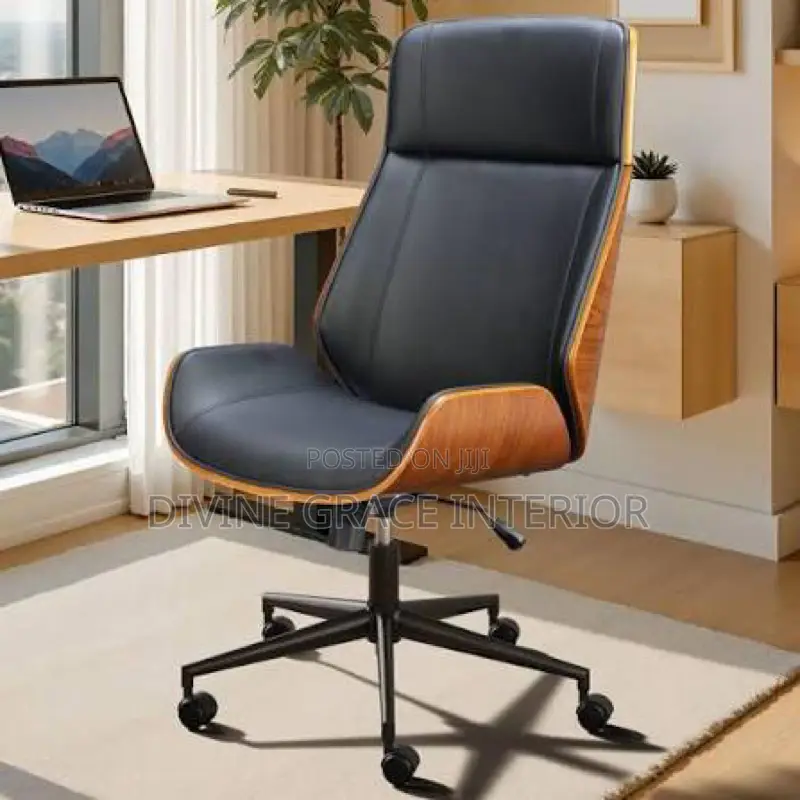 Generic Walnut High Back Office Chair