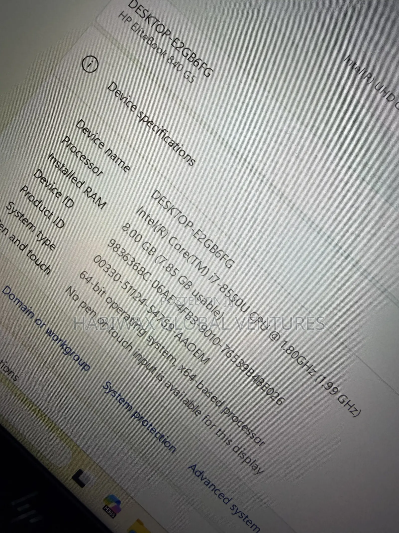 Laptop HP EliteBook 840 G5 8GB Intel Core i7 SSD 256GB