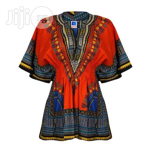 African Prints Danshiki for Her- Orange Yellow