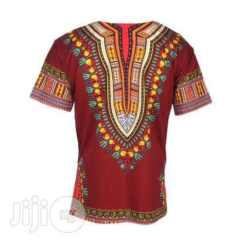 African Print Traditional Danshiki - Brown
