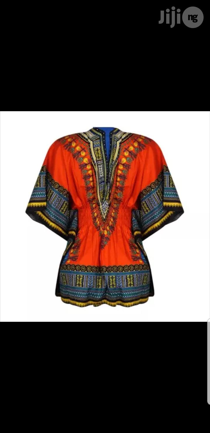 African Prints Danshiki for Her- Orange Yellow