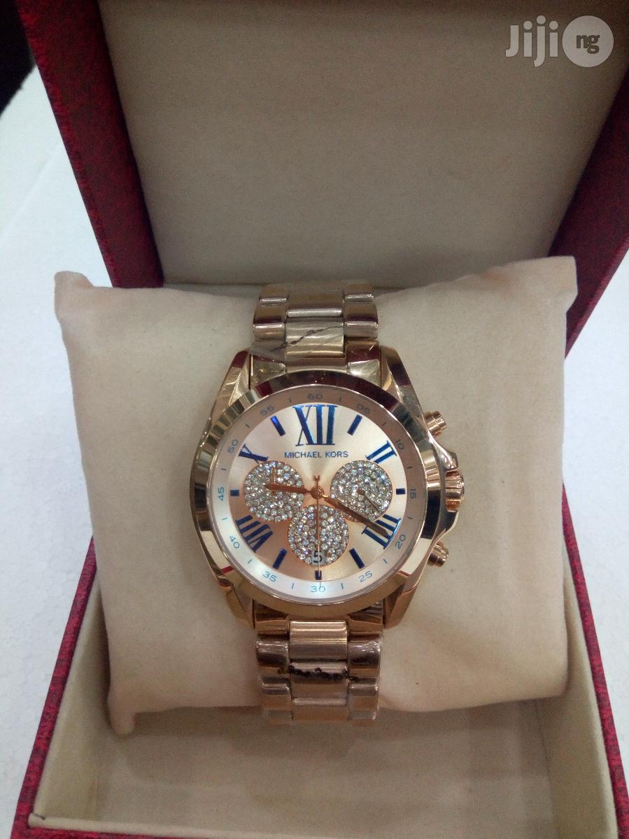 Micheal Kors Chronograph Rose Gold-tone Wrist Watch