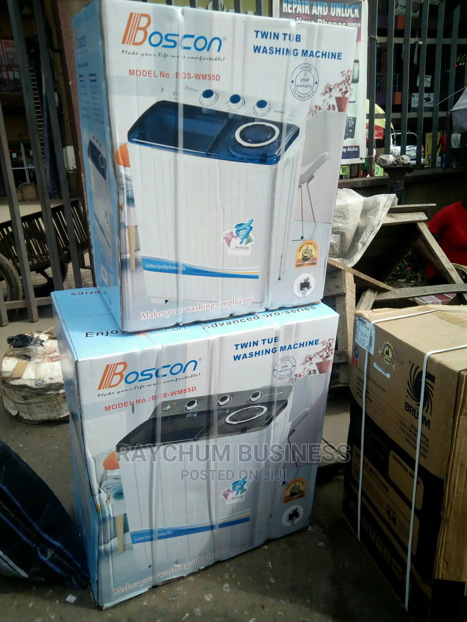 Boscon Twin Tub Washing Machine 8.2kg and 6kg Spinner