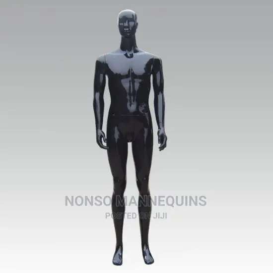 Pure Black Fibre Male And Female Display Mannequin