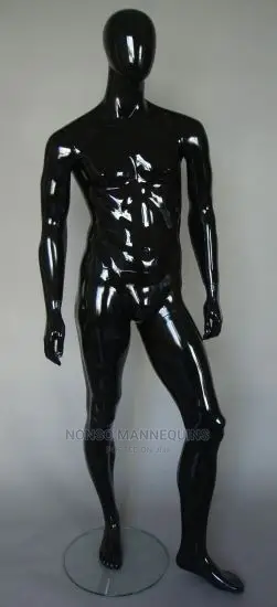 Pure Black Fibre Male And Female Display Mannequin