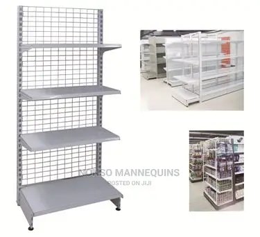 Double Sides Wire Backshelf Metal Gondola Storage Shelf.