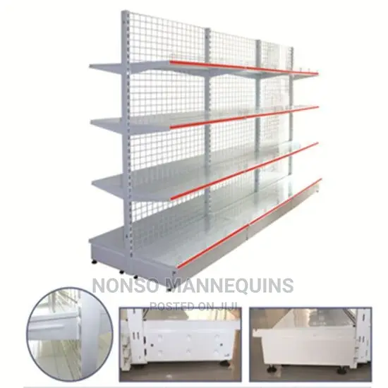Double Sides Wire Backshelf Metal Gondola Storage Shelf.