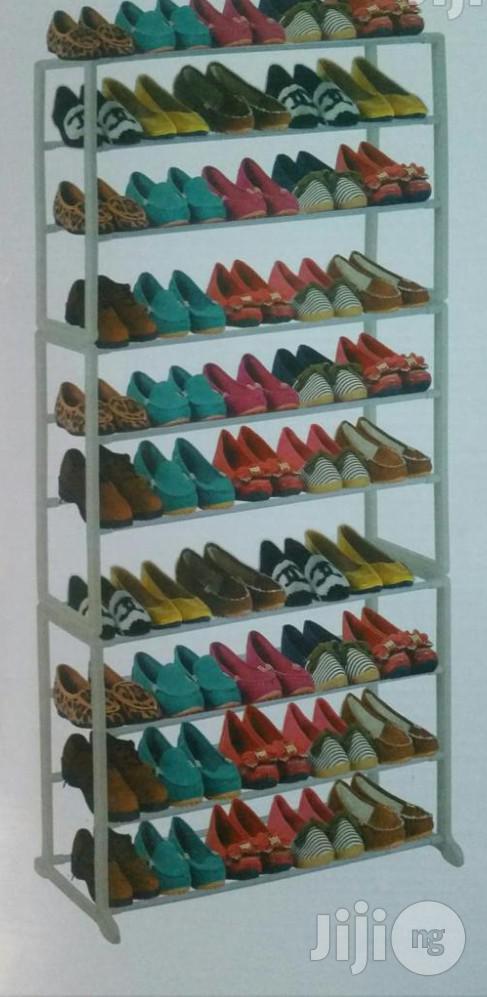 Plastic White Shoe Rack 10 Layers