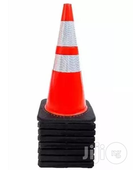 28" Safety Traffic Pvc Cones With Two Reflective Collars - Set Of 5