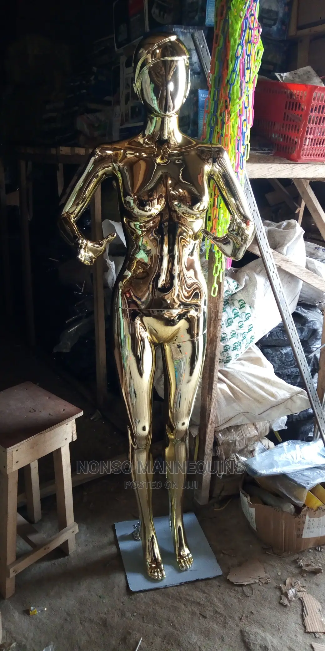 Female R1 Gold Chrome Display Mannequin