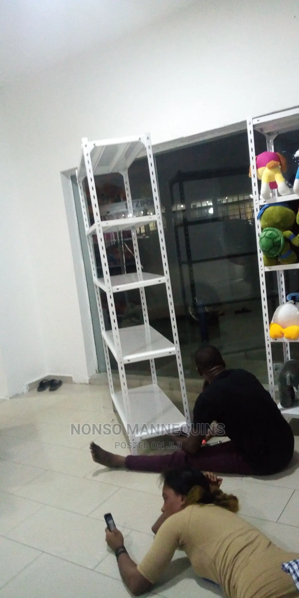 White Colour Angle Slotted Multi Purpose Display Racks