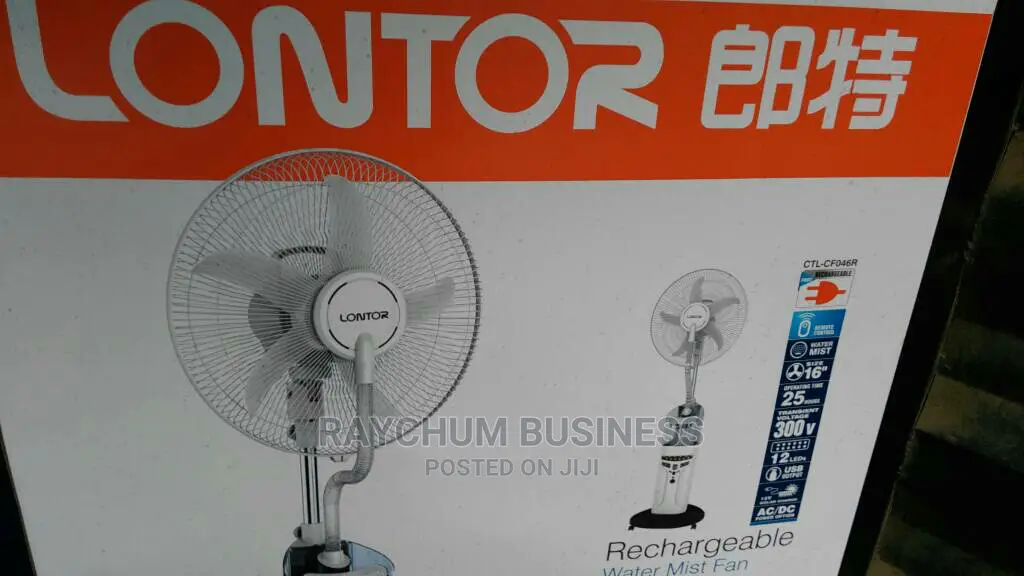 Lontor Water Mix Rechargeable Fan 18inches