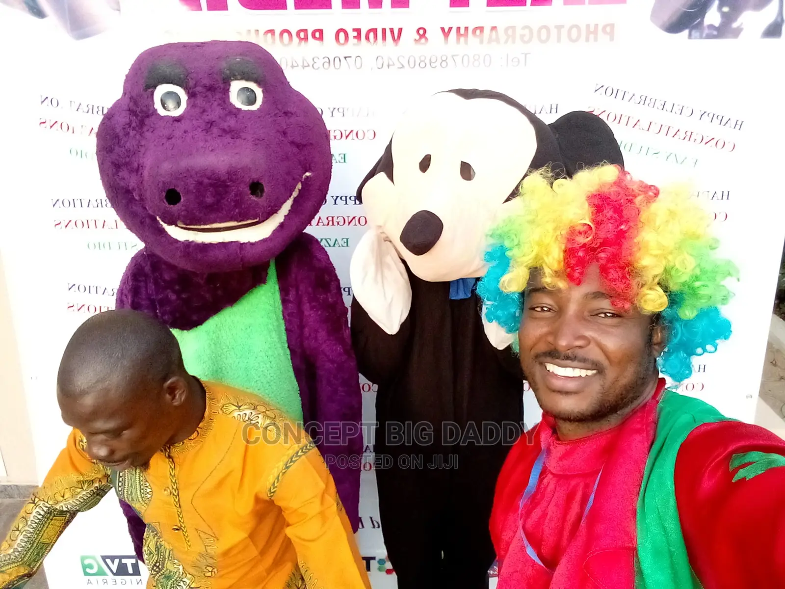 Barney, Mickey Mouse, Ben 10, Big Bird, Bouncing Castles