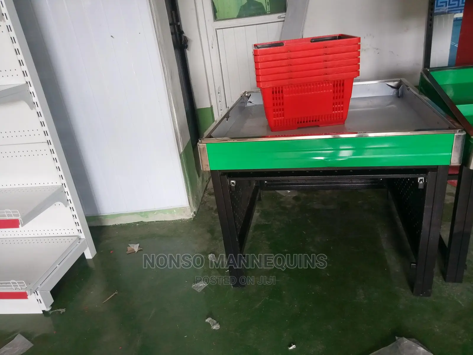Green And Black Brand New Fruit Racks Display
