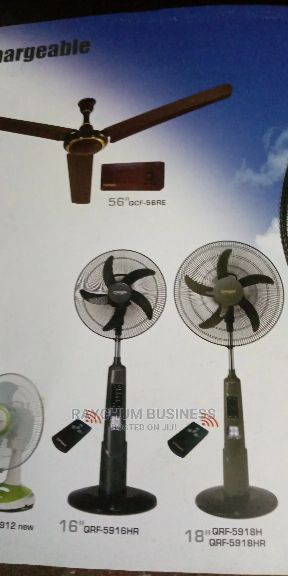 Qasa 16-Inches Rechargeable Fan .Dc/Ac .Solar Supported