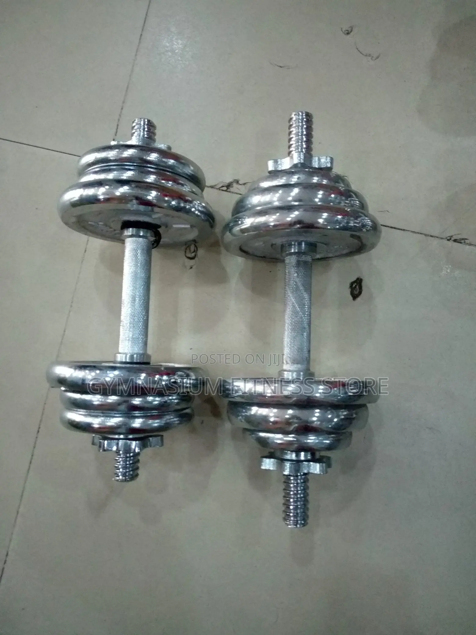 Pair Of 10kg Chrome Dumbbells Chrome 843