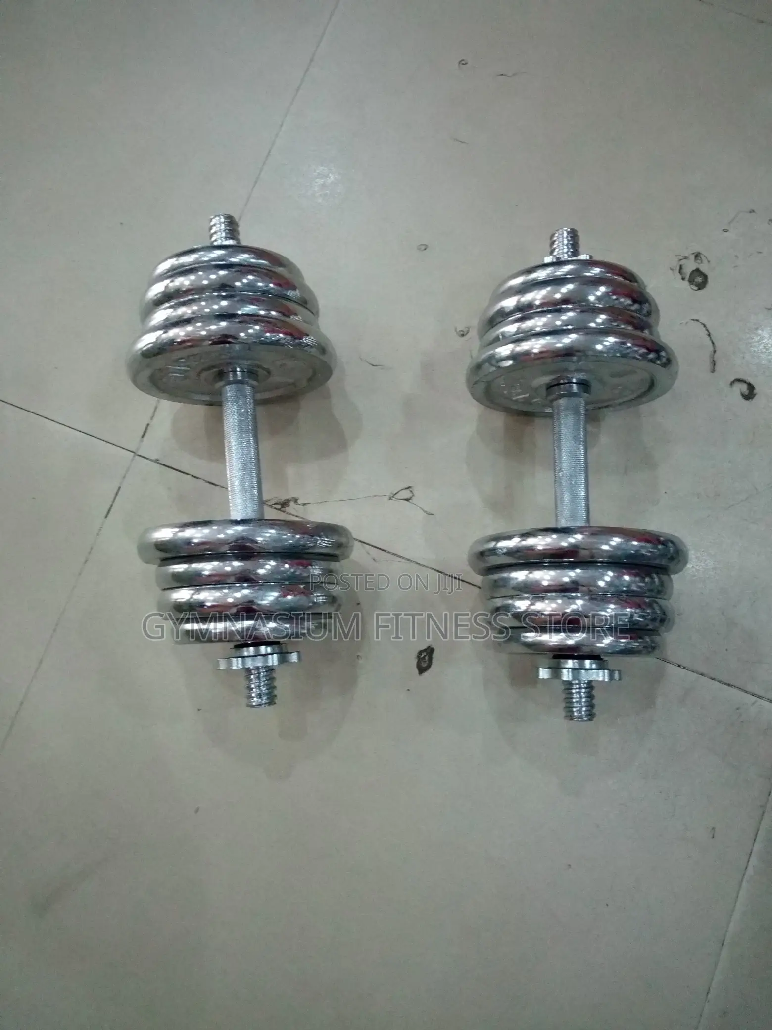 Pair of 15kg Chrome Dumbbell 5DT