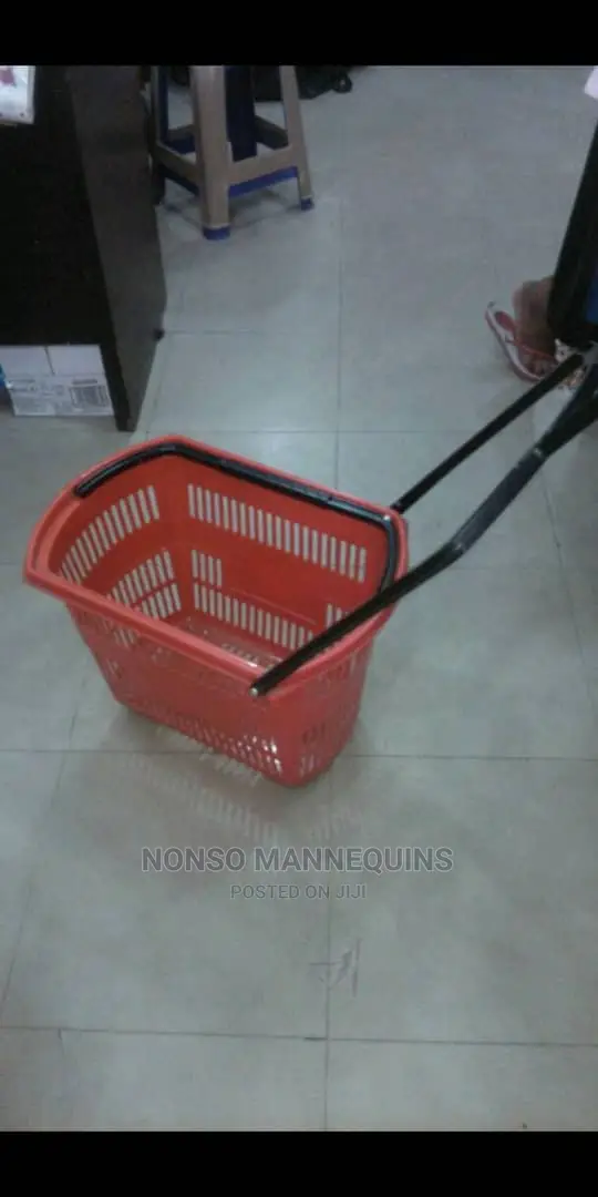 Plastic Supermarket Shopping Rolling Trolley