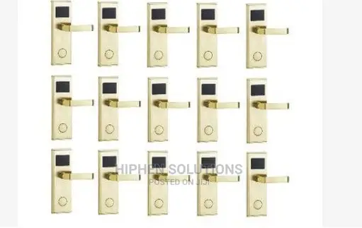 Door Lock With RFID Card Access Control - Gold - 20 Set