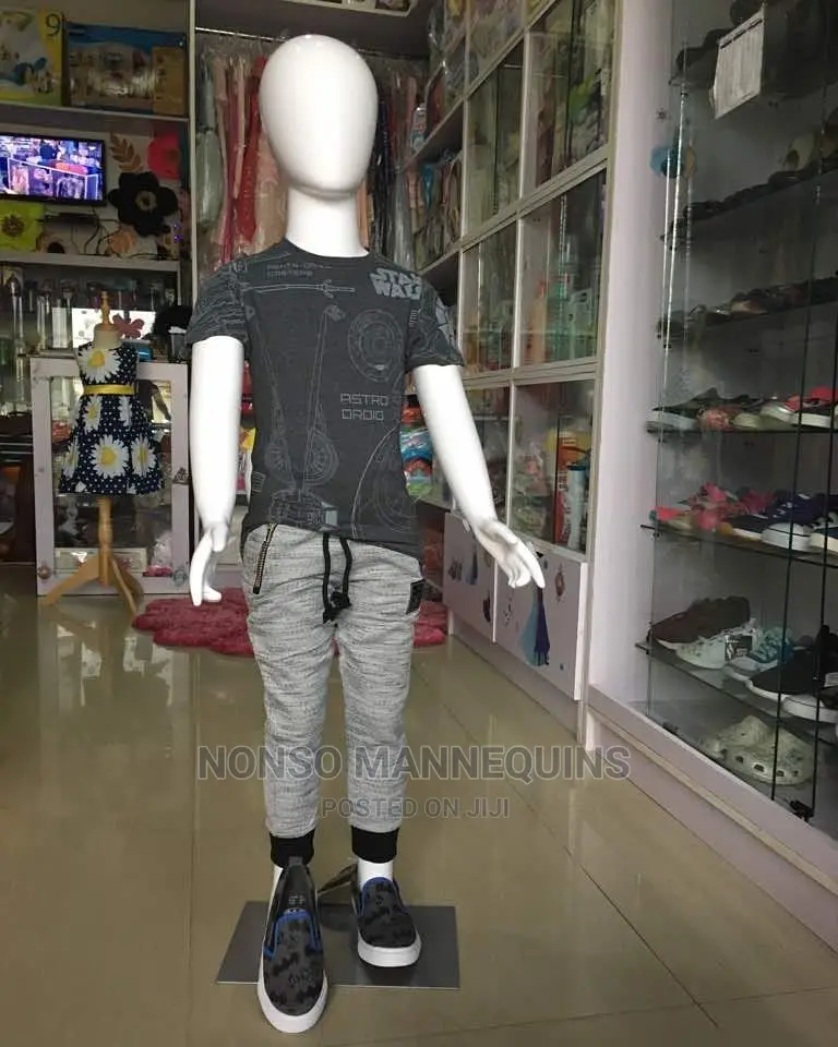 Glossy White Kid Display Mannequins Of Different Ages