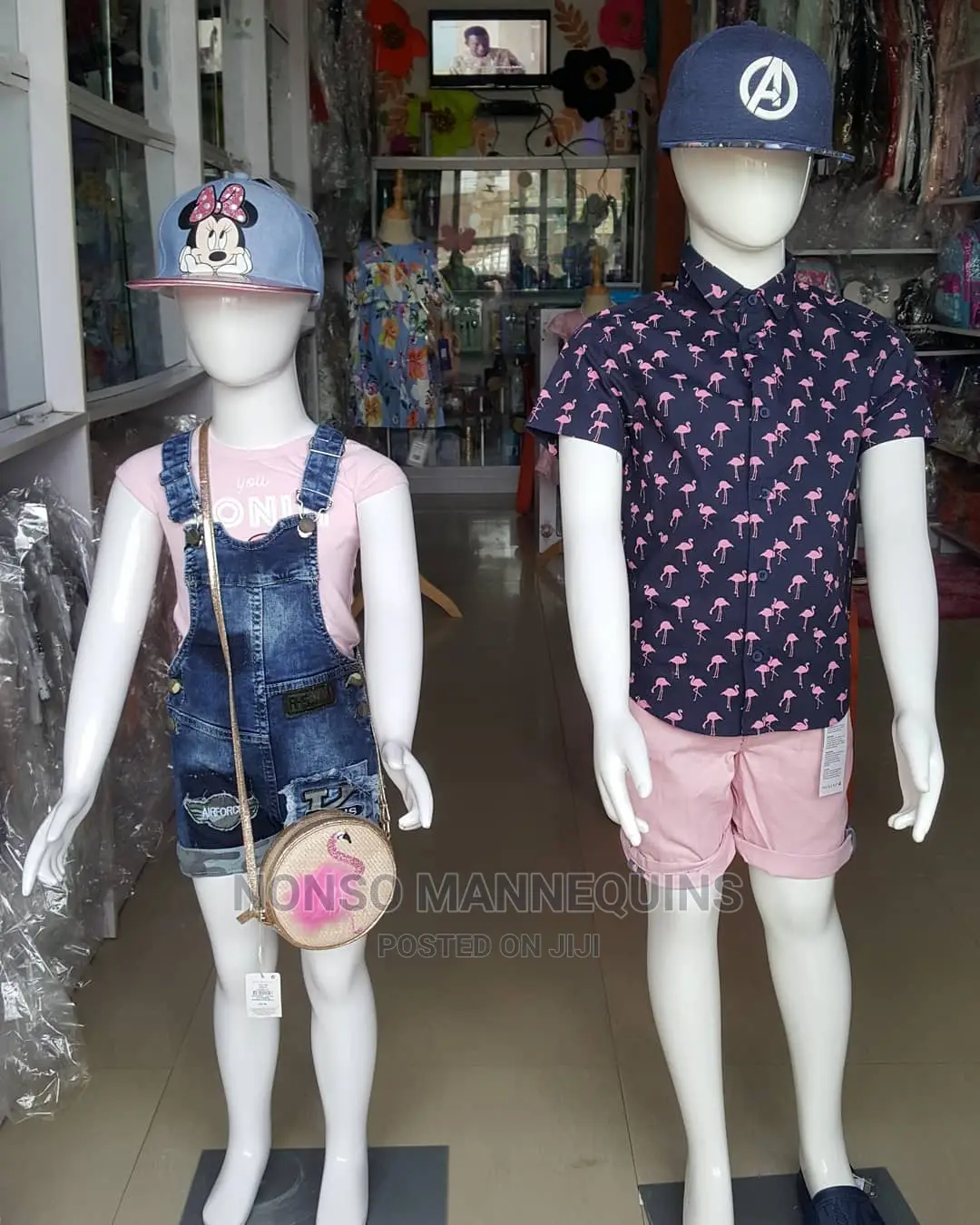 Glossy White Kid Display Mannequins Of Different Ages