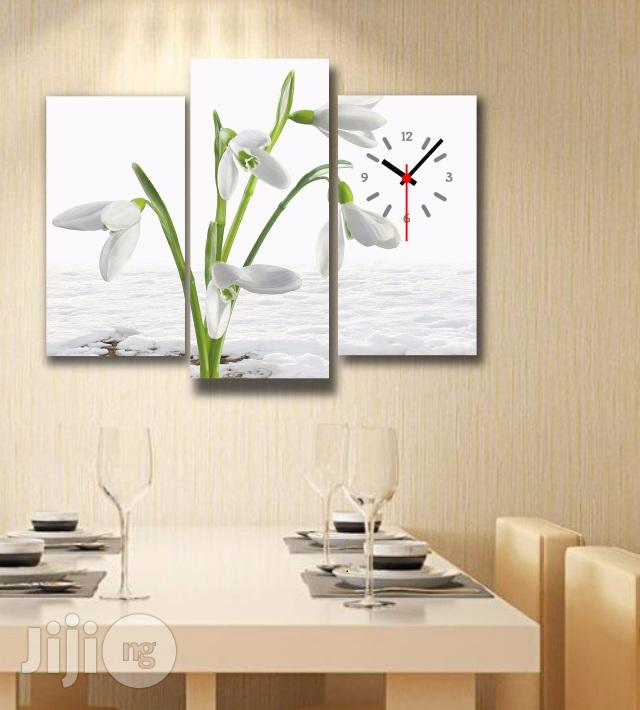 White Flowers Canvas Wall Art Cp023 3 Piece