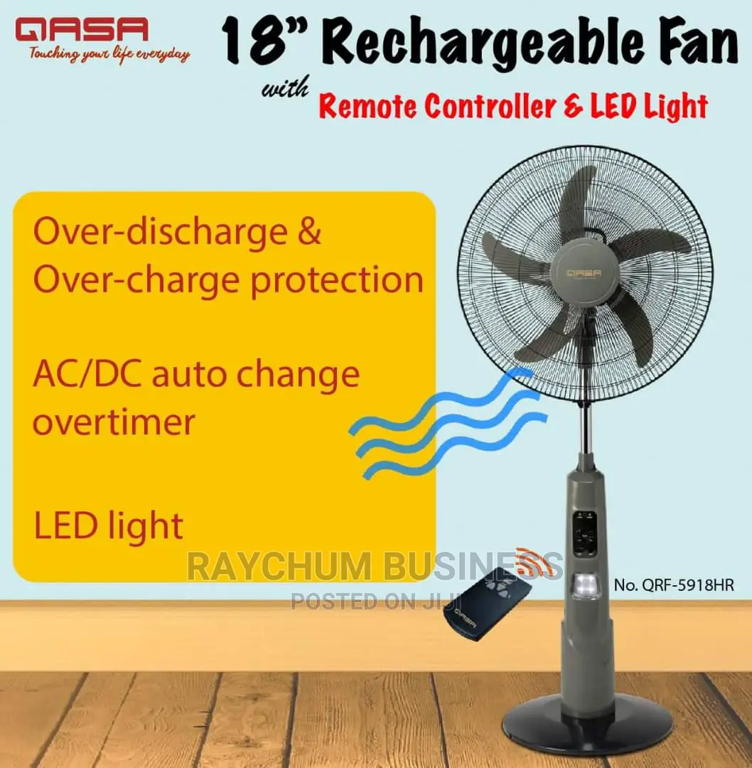 Qasa Qlink Rechargeable Fan QRF-5918H Without Remote