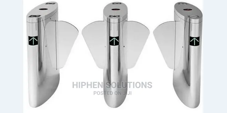 Grey Dual Lane Flap Barrier Turnstile