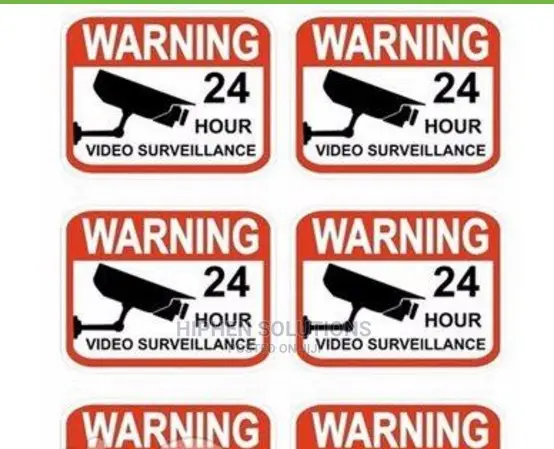 Set Of 6 Professional Popular Video Surveillance Stickers Sign By Hssl