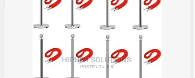 Eight Poles Rope Type Queue Barrier Post