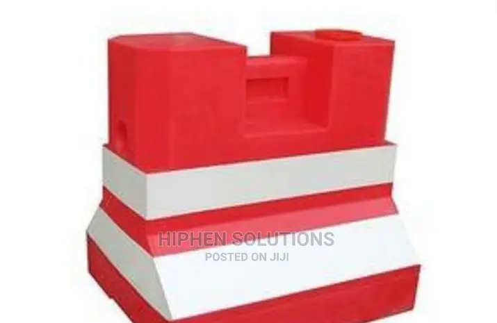 Red And White Plastic Water Barrier By Hiphenn