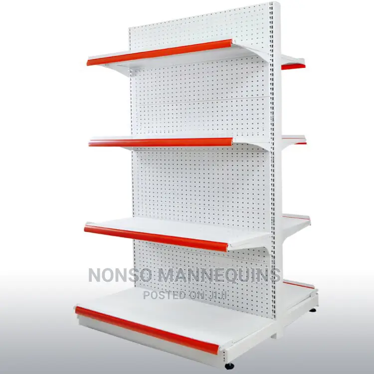 Supermarket Shekves With Perforated Back Panel