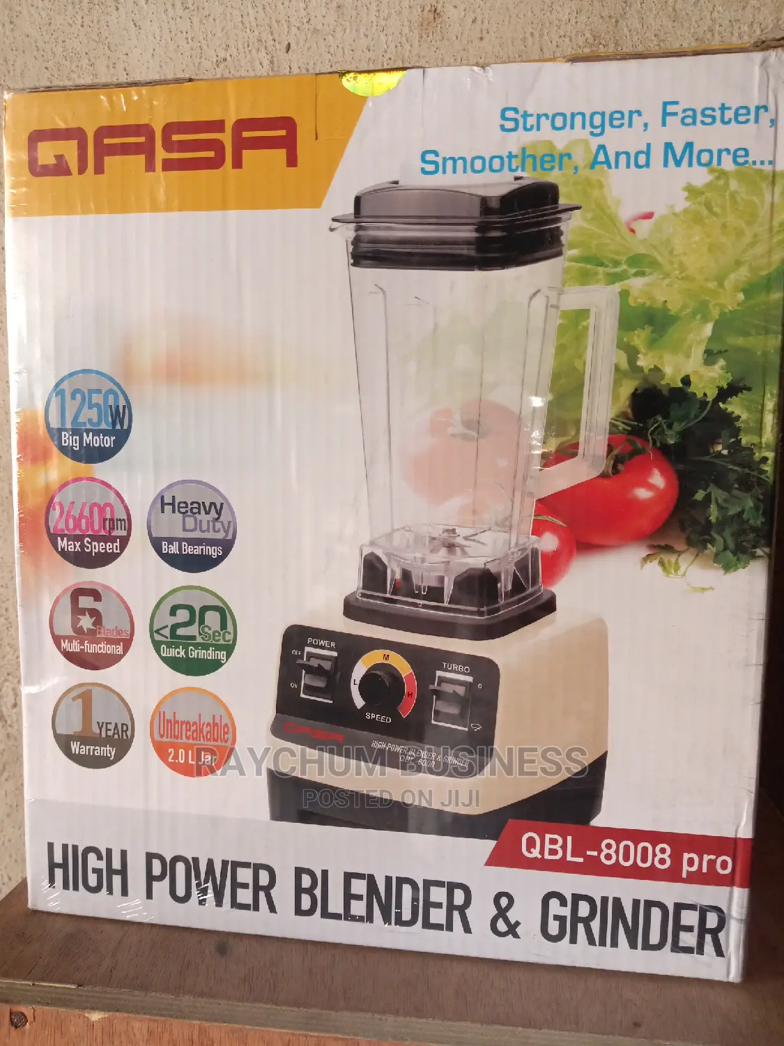 Qasa Blender and Grinder QBT 8008pro 1250watts