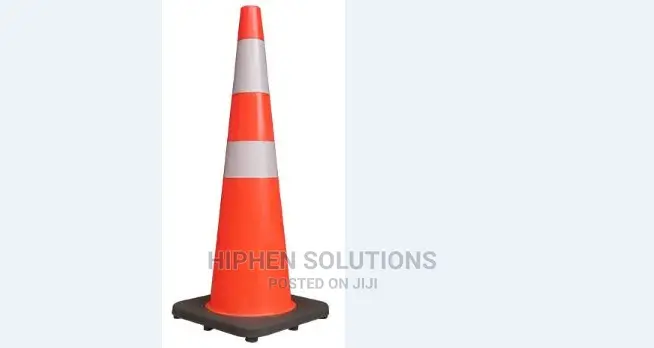 Black Rubber Bottom Plastic Traffic Cone
