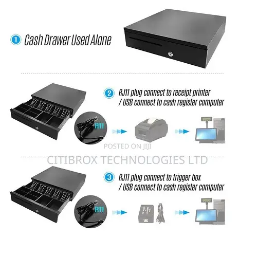 Heavy Duty Electronic Cash Drawer Box Case Storage 5 Bill 5