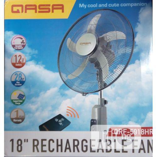 Qasa Rechargeable Standing Fan With USB 18"