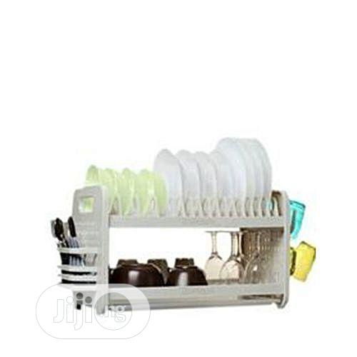 New Rustless 2 Tier Plastic Dish Drainer and Plate Ravk