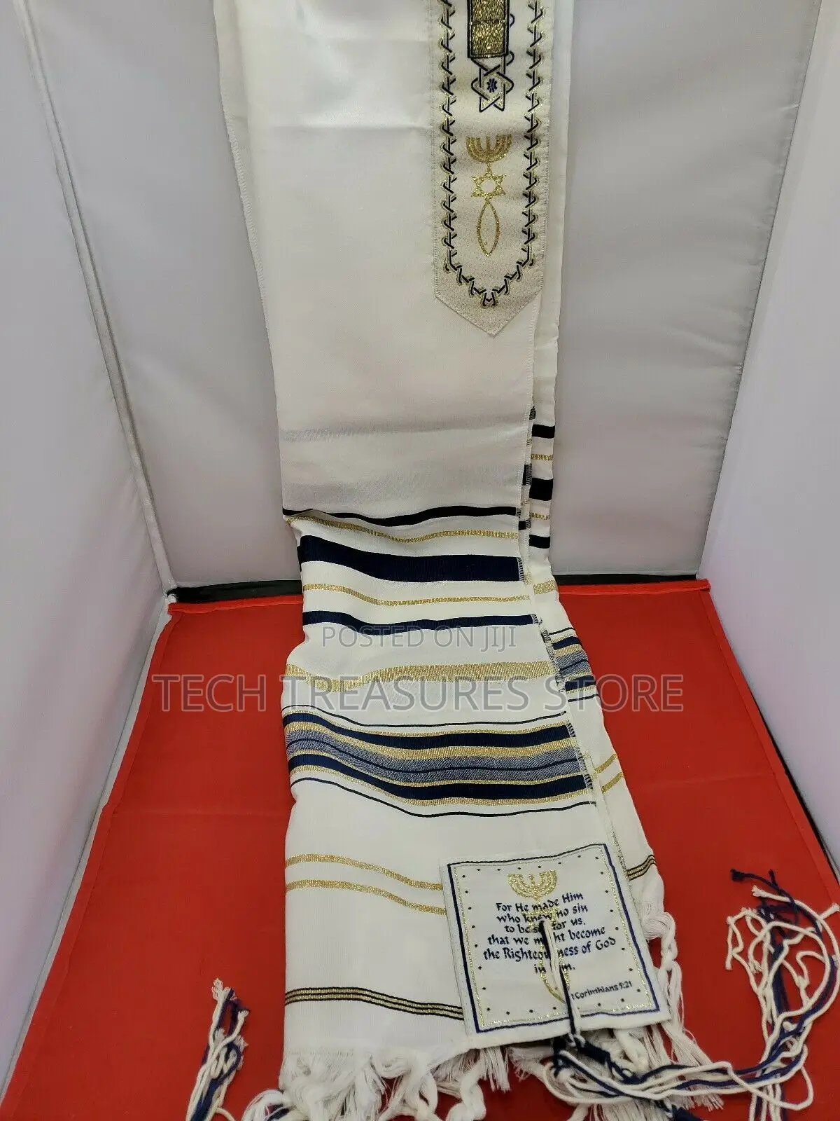 Tallit Prayer Shawl Talit Blue and Gold With Talis Bag