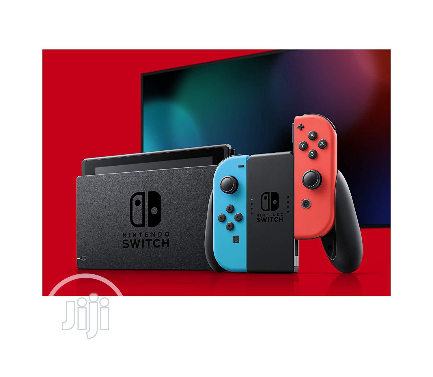 Nintendo Switch With Neon Blue & Neon Red Joy-con
